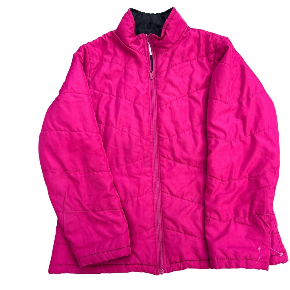Faded Glory Womens XL 16-18 Puffer Jacket Orchid Pink Quilted Full Zip FGOL46311